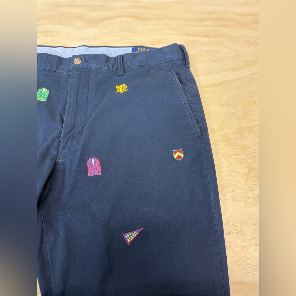 Polo by Ralph Lauren Black Embroidered Chino Pants - Picture 2 of 9